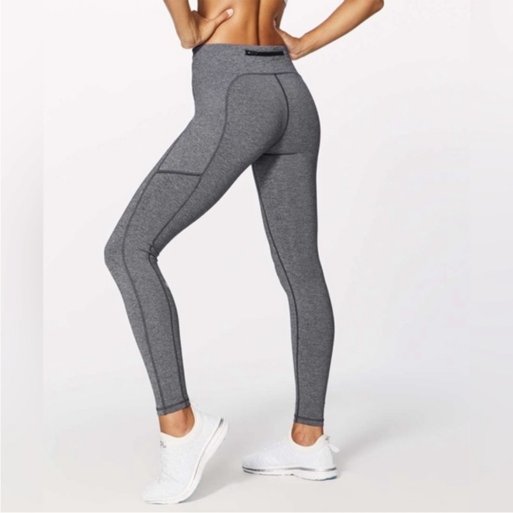 Lululemon Heathered Black / Grey Speed Up 7/8 Tight Leggings 4